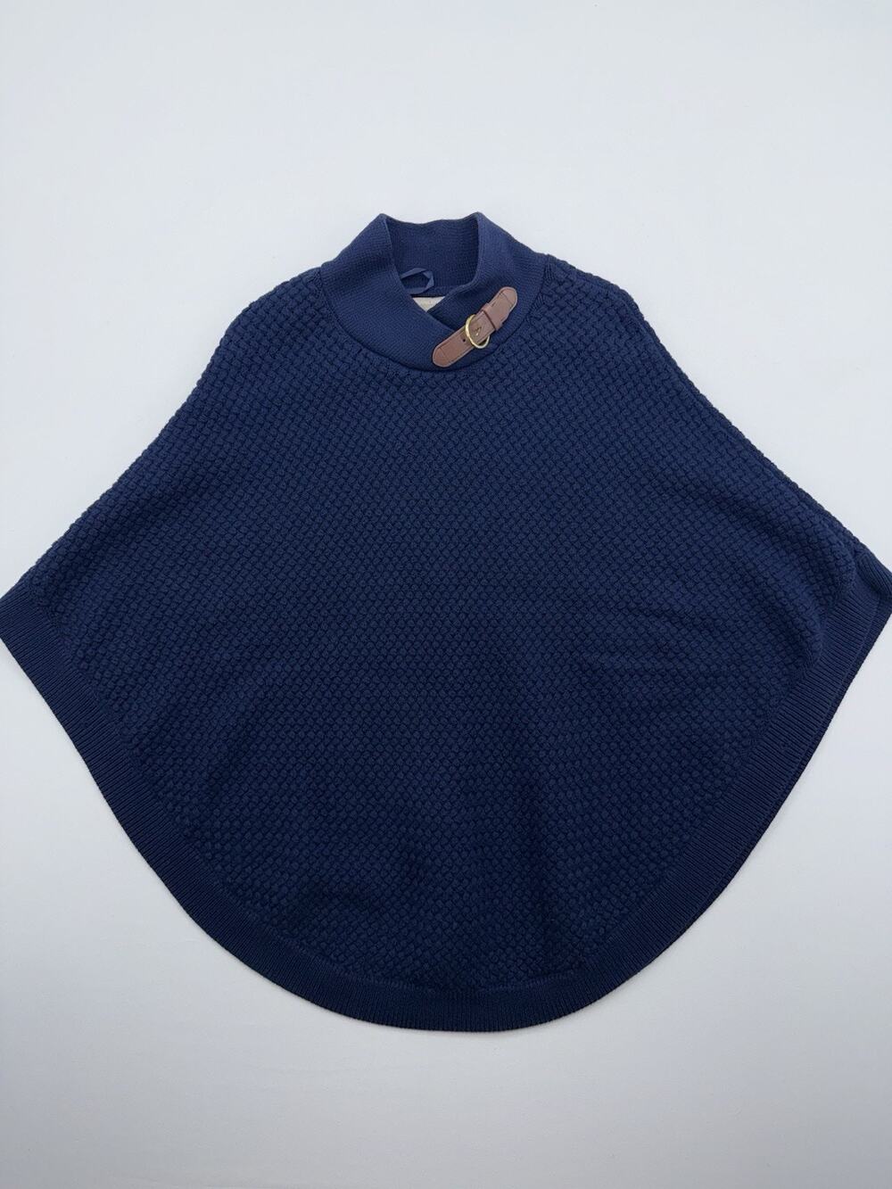 Banana Republic Factory Womens Large Navy Blue Knit Sleeved Poncho Layer Cape